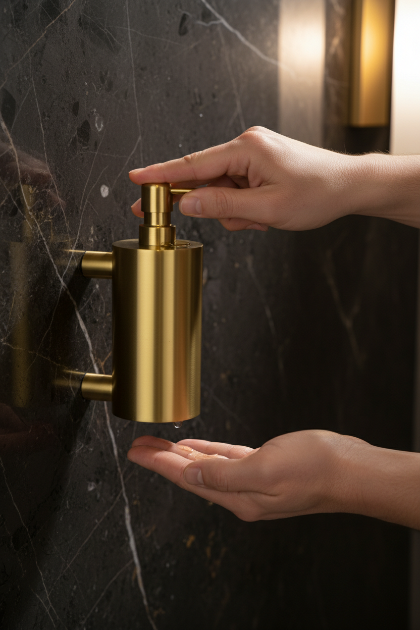 프레오 물비누 디스펜서 벽붙이 대용량(500ml) 골드 이미지