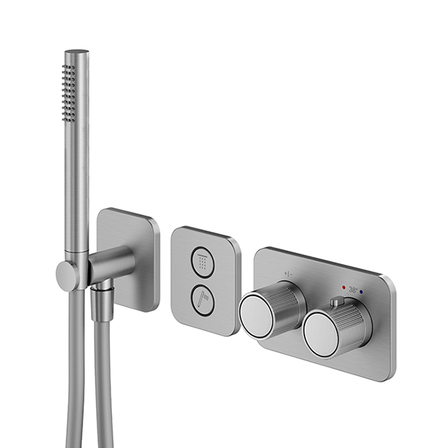 오딧세이 2WAY 버튼식 자동 온도조절 샤워세트 기본모듈 브러쉬드 크롬 이미지